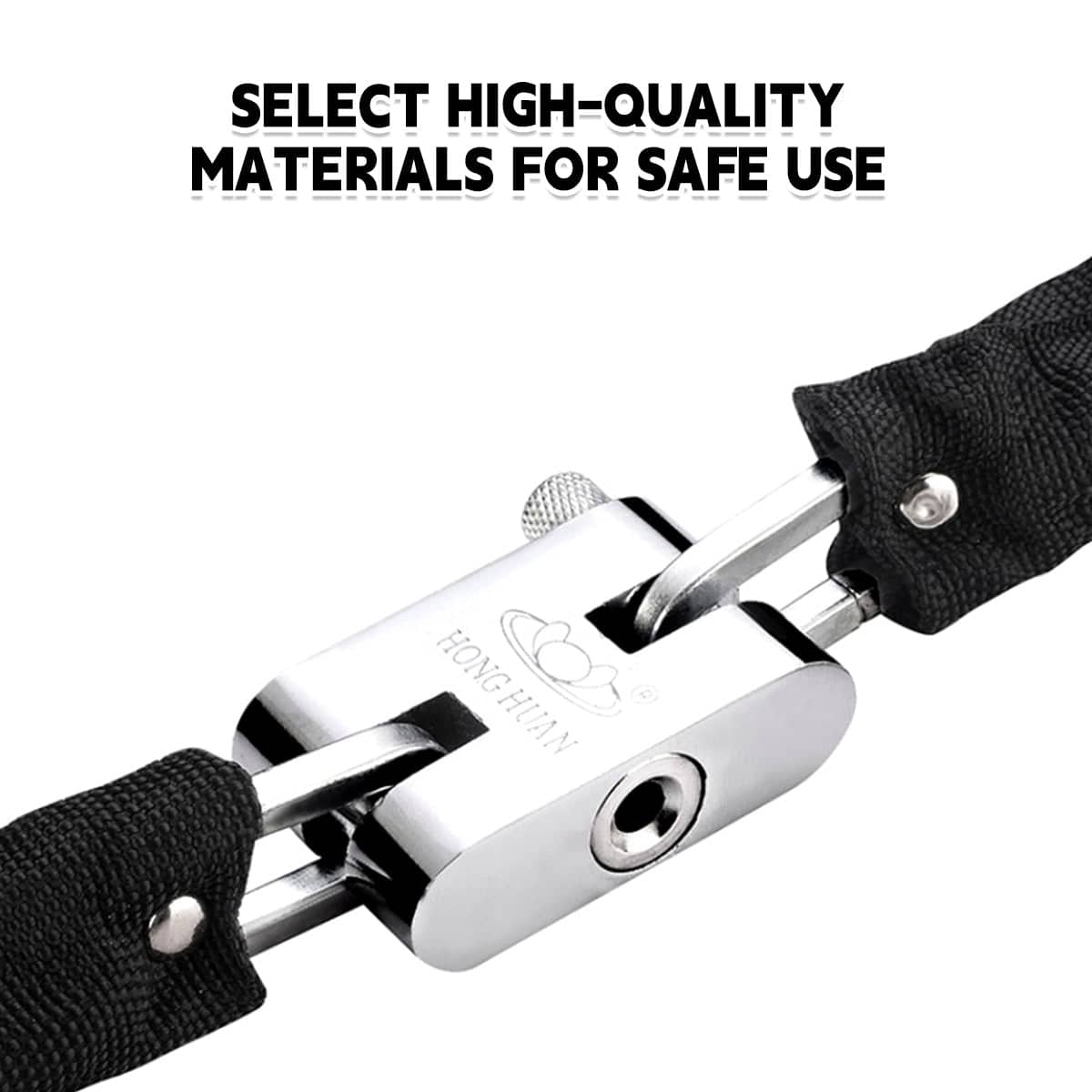 Heavy Duty Padlock Chain Lock 100 cm for Gates and Bikes, Anti Theft with 3 Keys - view 4