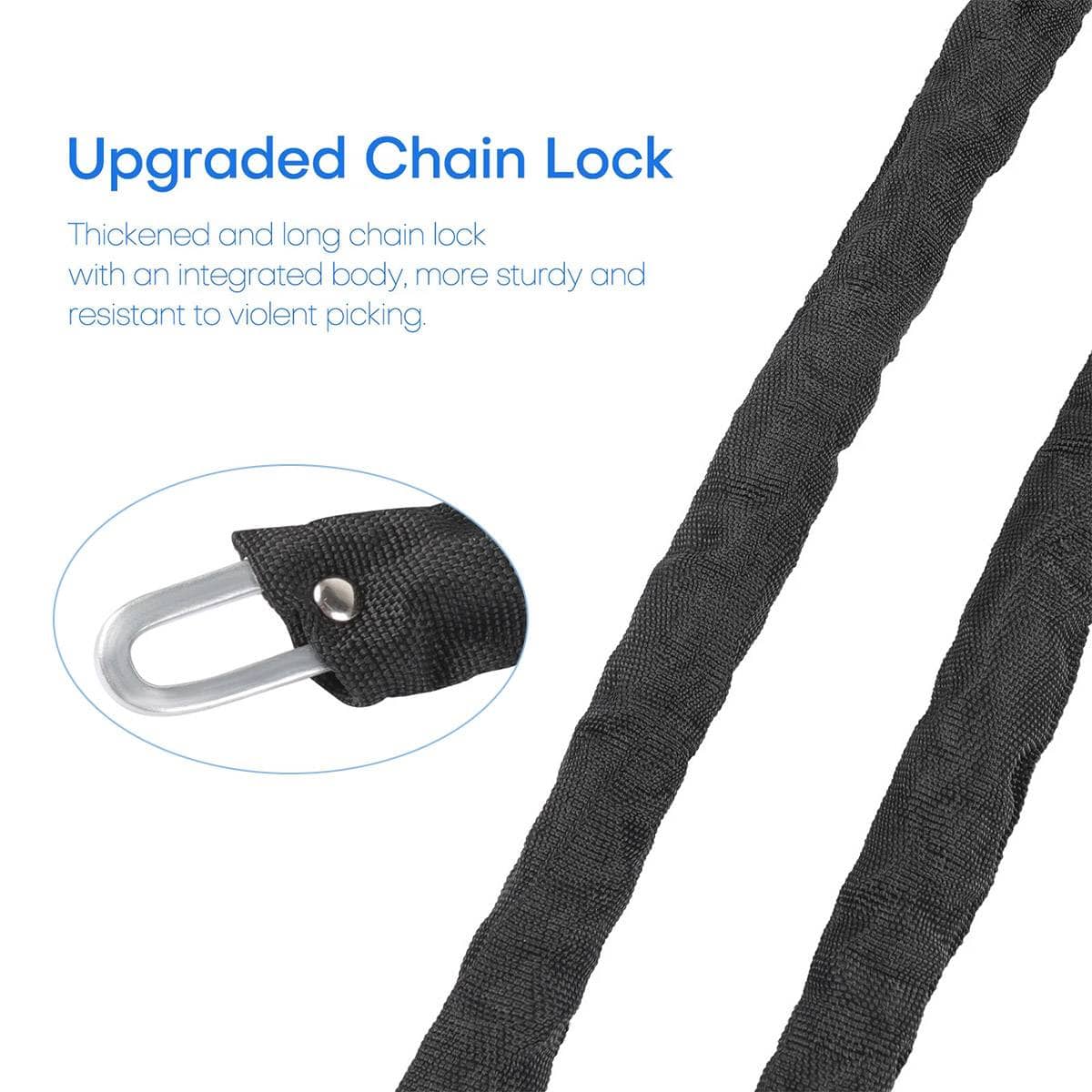 Heavy Duty Padlock Chain Lock 100 cm for Gates and Bikes, Anti Theft with 3 Keys - view 5
