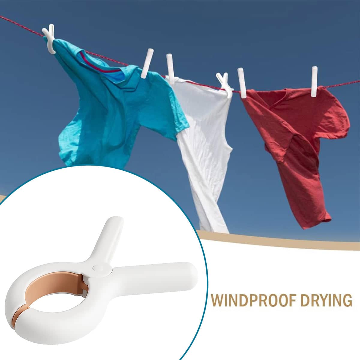 Heavy Duty Plastic Laundry Clips for Quilts and Sheets, Pack of 12 - view 5