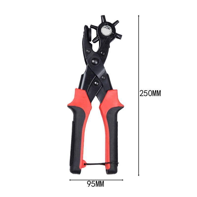 Heavy Duty Revolving Leather Hole Punch Pliers - Black and Red - view 3