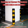 Heavy Duty Rubber Parking Lot Corner Protectors Set of 2 with Reflective Strips