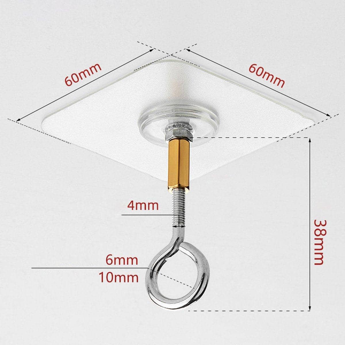 Heavy Duty Self Adhesive Stainless Steel Ceiling Hooks, Pack of 12 - Closed Style - view 5
