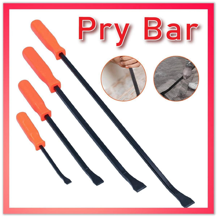 Heavy Duty Steel Pry Bar Set, 4 Piece Mechanic Crowbar, 100 mm, 175 mm, 300 mm, 437 mm