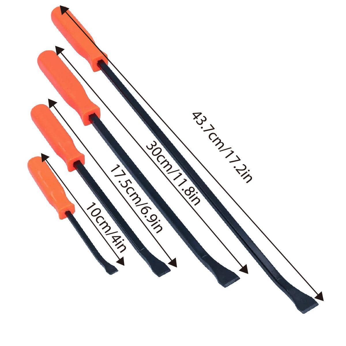 Heavy Duty Steel Pry Bar Set, 4 Piece Mechanic Crowbar, 100 mm, 175 mm, 300 mm, 437 mm - view 3
