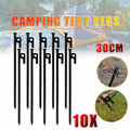 Heavy Duty Steel Tent Pegs - 30 cm, Set of 10