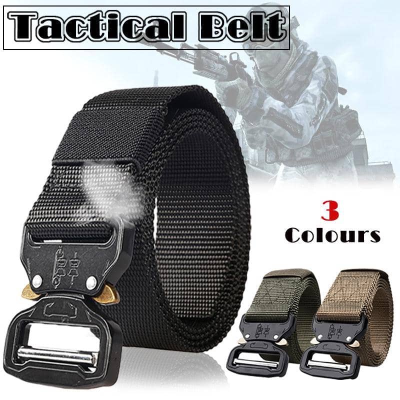 Heavy Duty Tactical Web Belt for Men with Alloy Buckle - Army Green - view 2