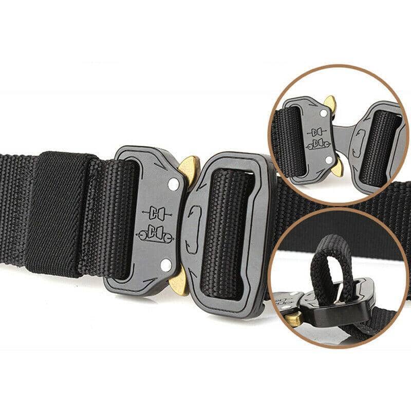Heavy Duty Tactical Web Belt for Men with Alloy Buckle - Army Green - view 4