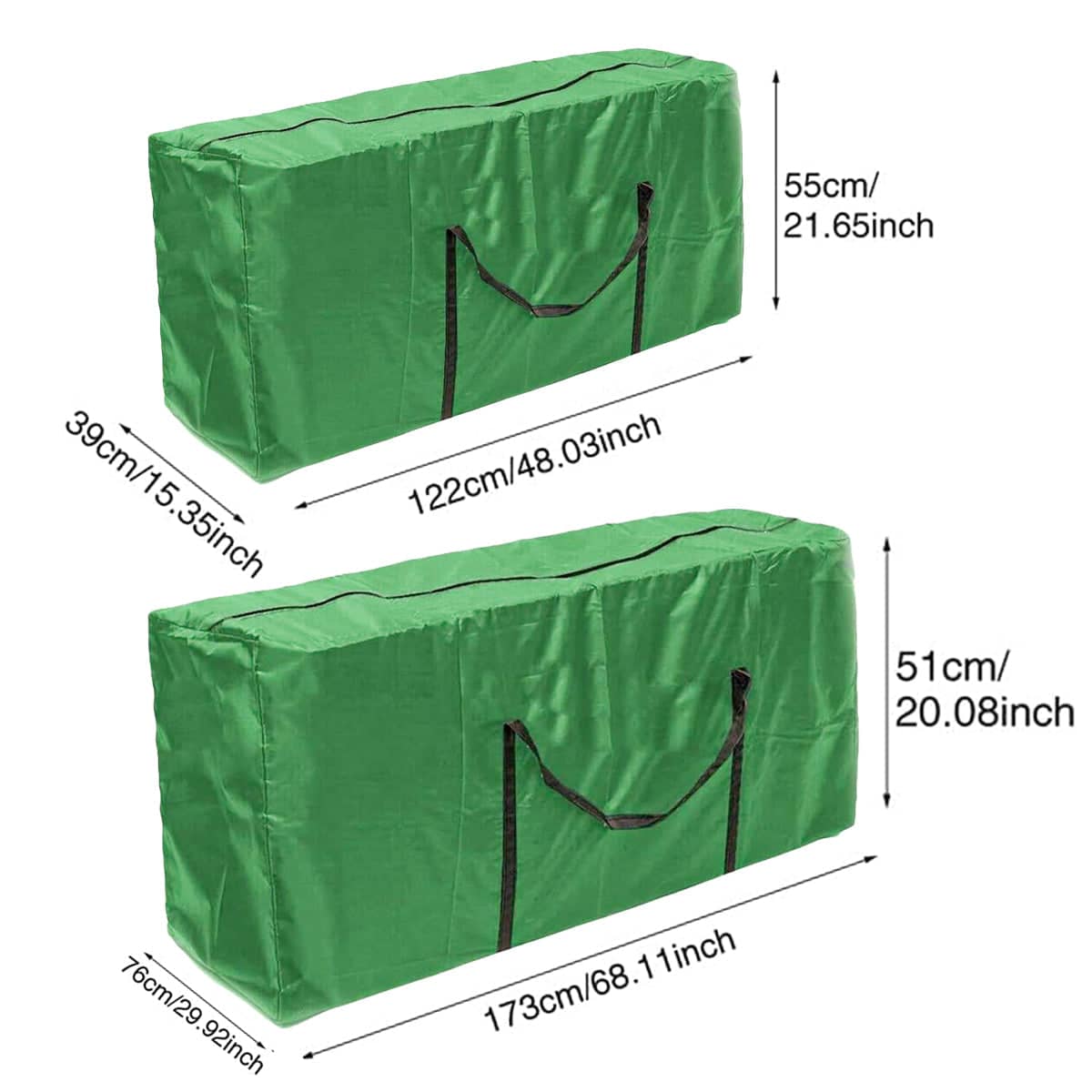 Heavy Duty Waterproof Storage Bag, Oxford Cloth - Green, Small (122 x 39 x 55 cm) - view 3