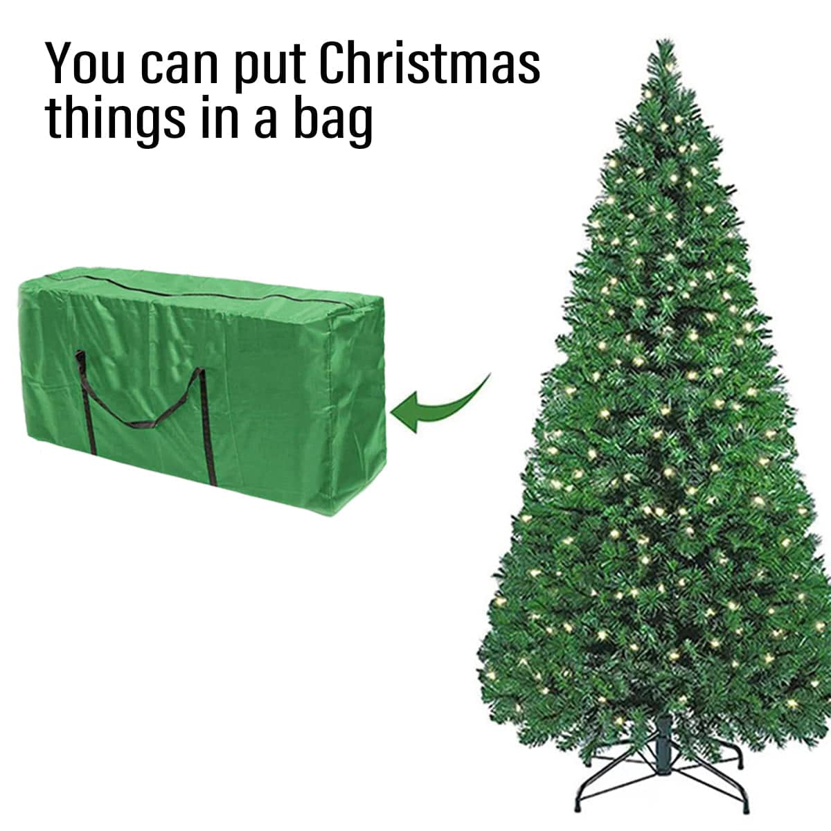 Heavy Duty Waterproof Storage Bag, Oxford Cloth - Green, Small (122 x 39 x 55 cm) - view 4