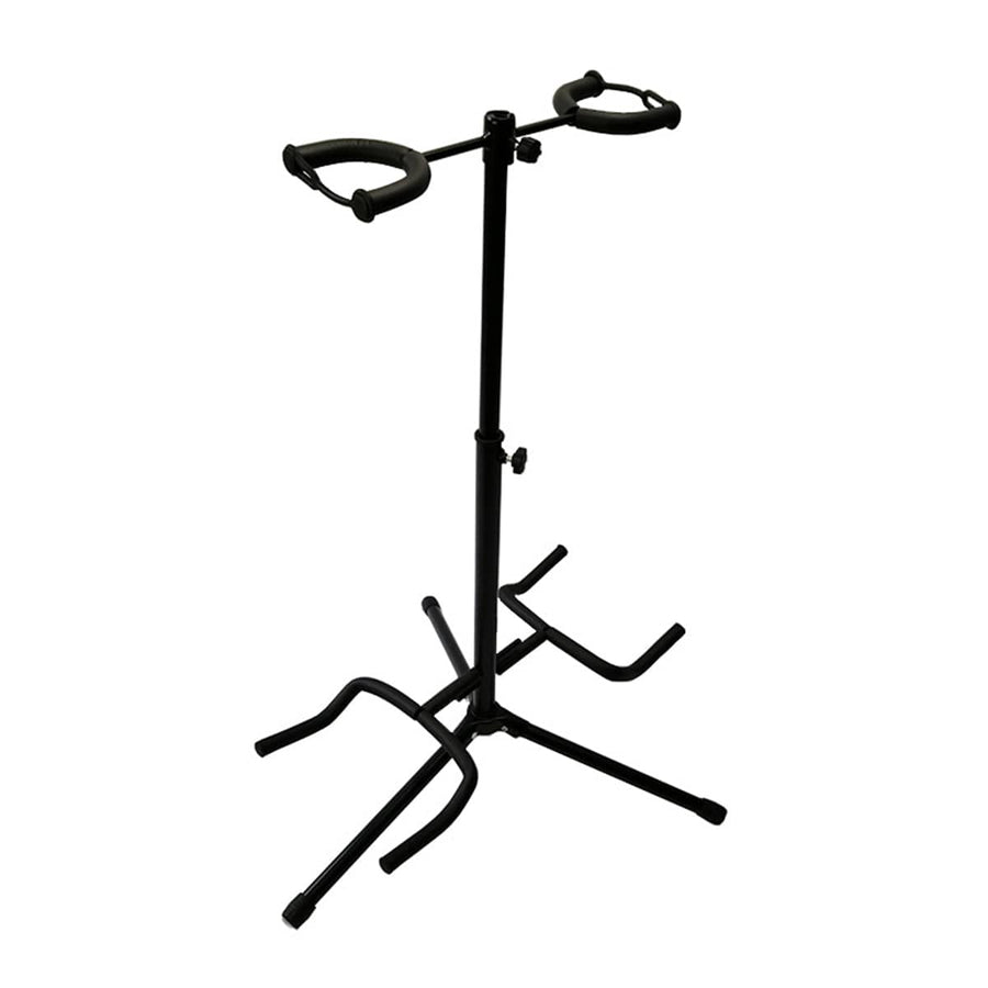 Height Adjustable Guitar Stand - Dual-Head Vertical Type, Black