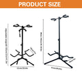 Height Adjustable Guitar Stand - Dual-Head Vertical Type, Black - view 4