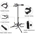 Height Adjustable Guitar Stand - Dual-Head Vertical Type, Black - view 5