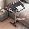Height Adjustable Mobile Bedside Table with Wheels and Rotatable Tabletop - view 3