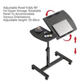 Height Adjustable Mobile Bedside Table with Wheels and Rotatable Tabletop - view 5
