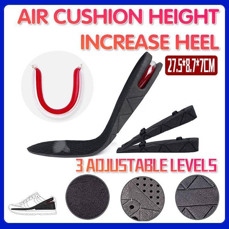 Height Increase Insoles, Adjustable 3-7 cm, Black, 1 Pair