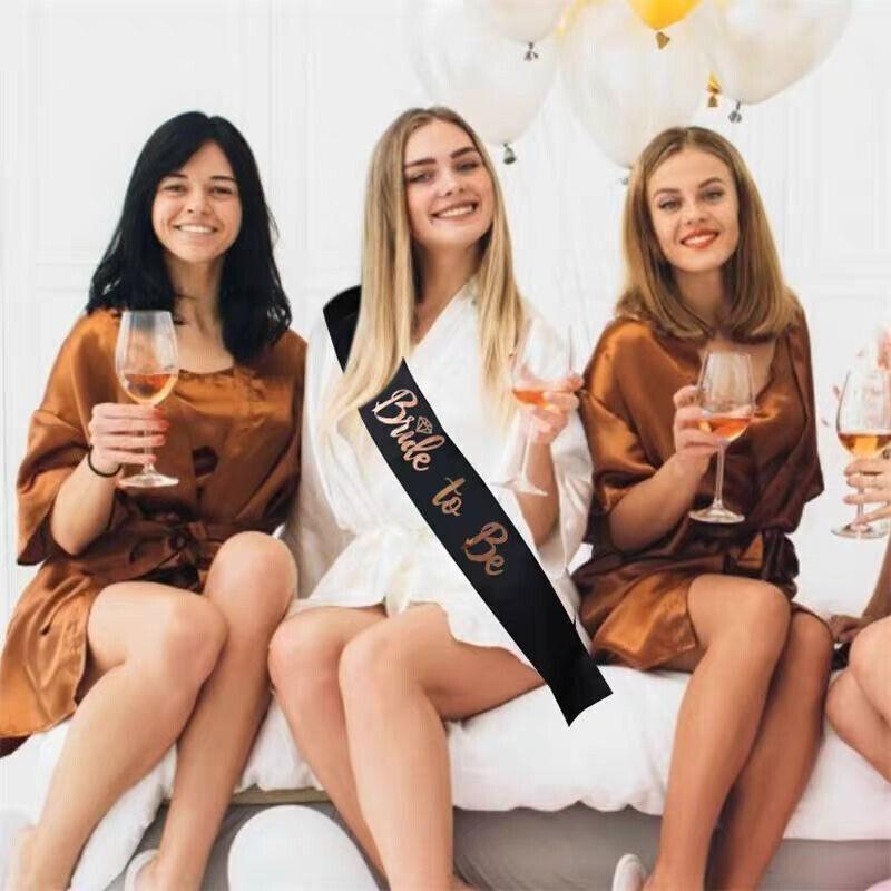 Hens Night Bride to Be Satin Sash - Gold Sash - view 9