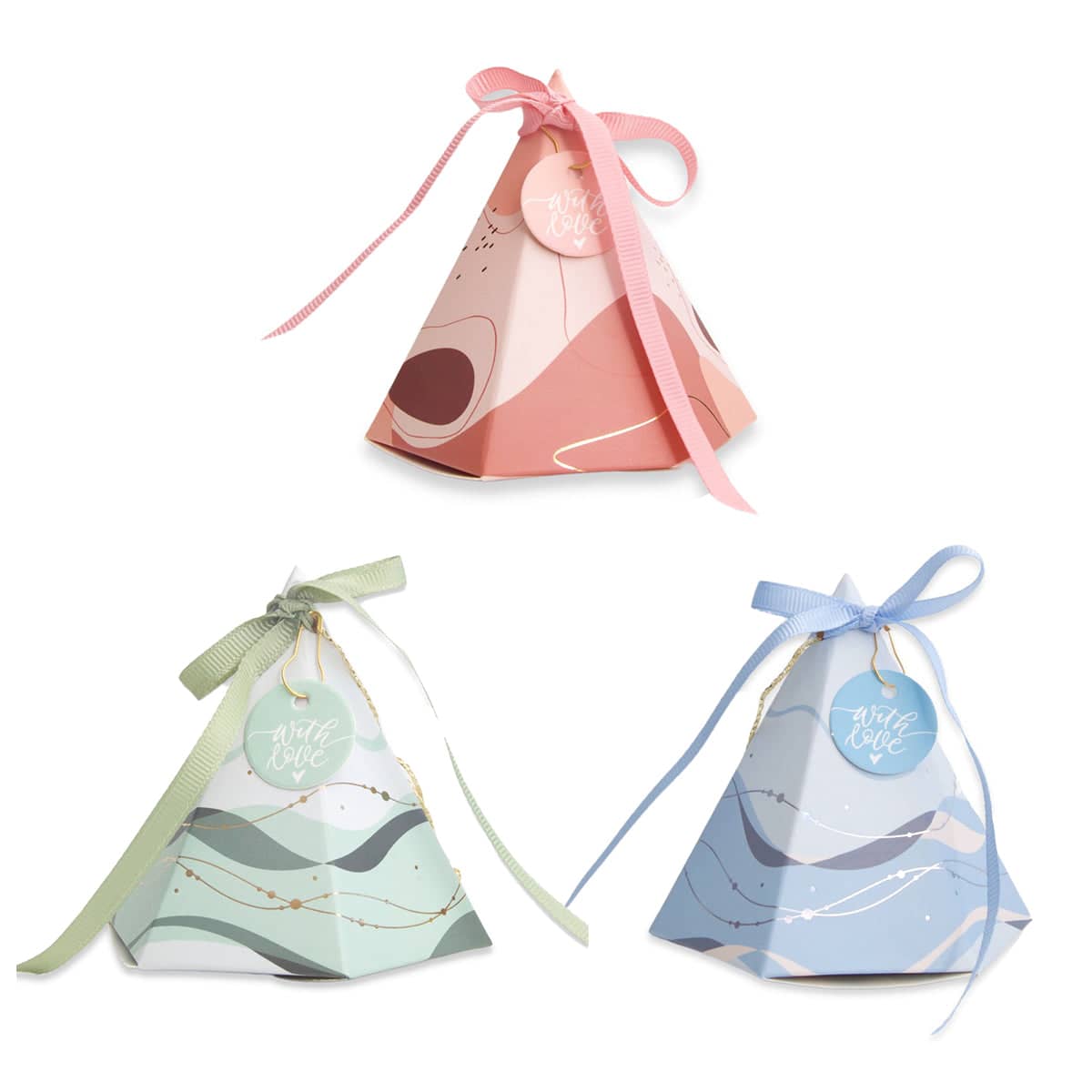 Hexagonal Candy Cones Party Favour Bags, Pack of 50 - Blue - view 3