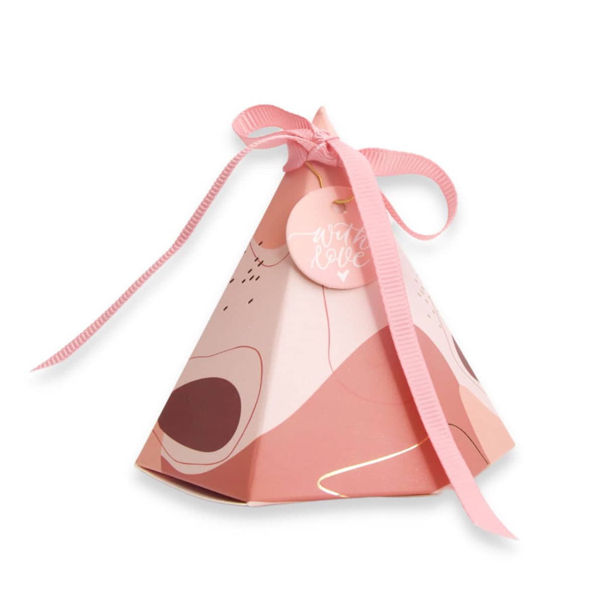 Hexagonal Candy Cones Party Favour Bags, Pack of 50 - Pink