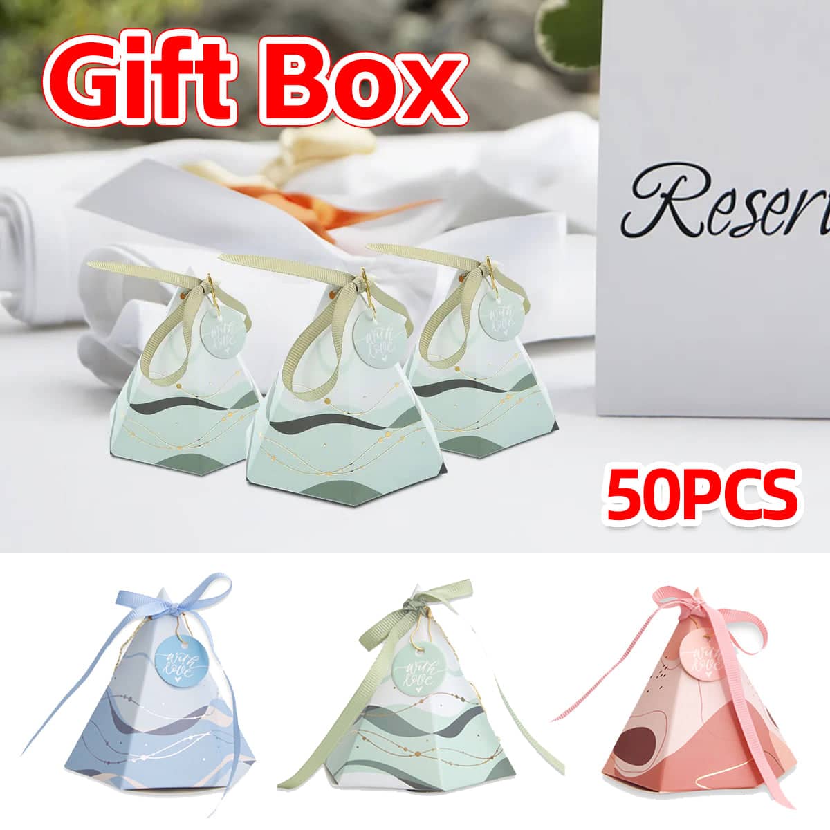 Hexagonal Candy Cones Party Favour Bags, Pack of 50 - Pink - view 2