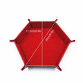 Hexagonal Folding Storage Tray, Velvet and Faux Leather - Pink - view 4