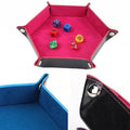 Hexagonal Folding Storage Tray, Velvet and Faux Leather - Pink - view 5
