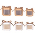 Hexagonal Kraft Gift Boxes with Window - White, Medium (10 x 10 x 10cm), Pack of 20 - view 3
