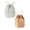 Hexagonal Kraft Paper Gift Boxes with Rope Ties, Pack of 50 - Kraft Brown - view 3