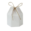 Hexagonal Kraft Paper Gift Boxes with Rope Ties, Pack of 50 - White