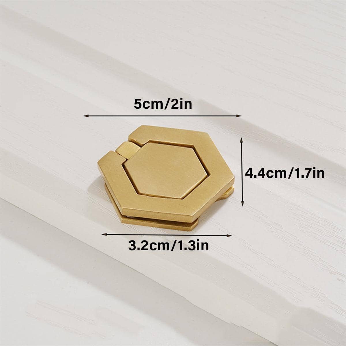Hexagonal Single-Hole Cabinet Handle - Gold - view 3