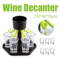 Hexagonal Wine Dispenser with Six Cups for Home Bar and Parties