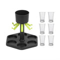 Hexagonal Wine Dispenser with Six Cups for Home Bar and Parties - view 2