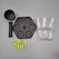 Hexagonal Wine Dispenser with Six Cups for Home Bar and Parties - view 4