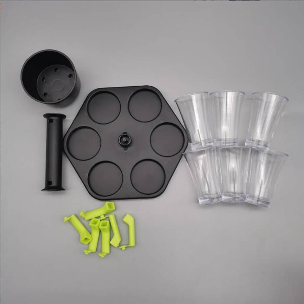 Hexagonal Wine Dispenser with Six Cups for Home Bar and Parties - view 4
