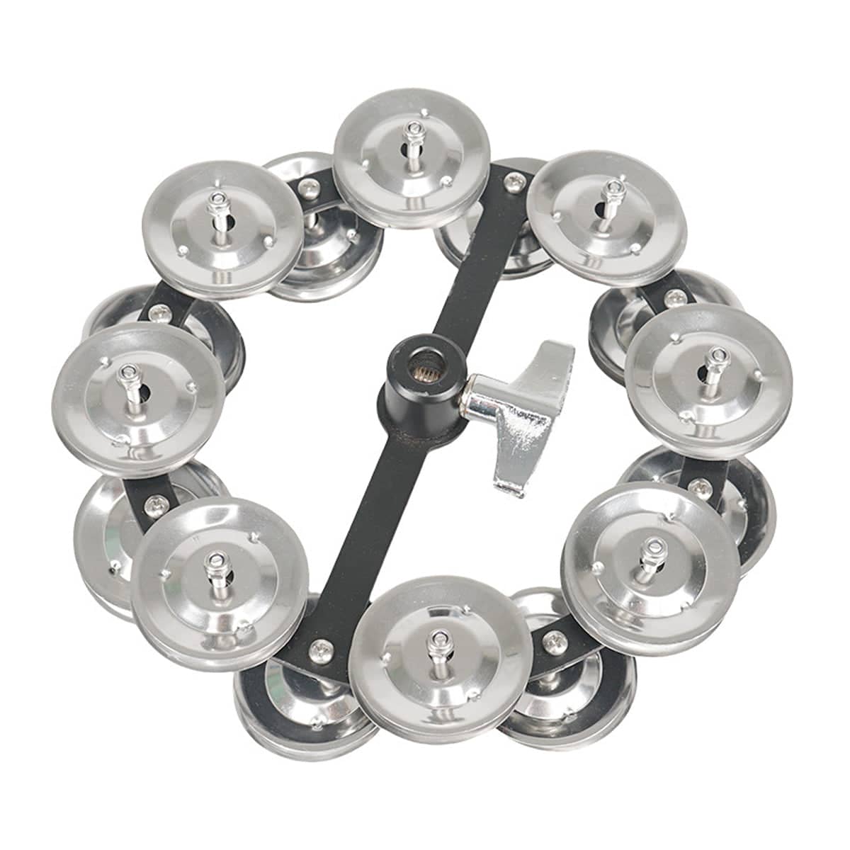 Hi-Hat Tambourine Double-Layer Steel Jingle Ring for Drum Kits - view 2