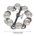 Hi-Hat Tambourine Double-Layer Steel Jingle Ring for Drum Kits - view 3