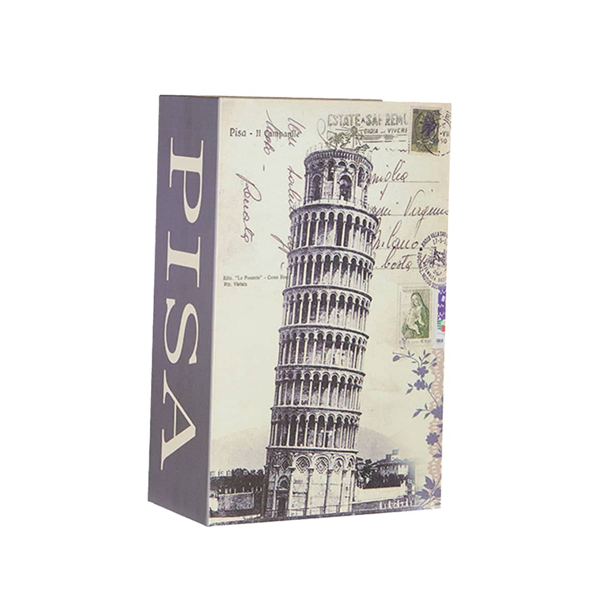 Hidden Book Safe with 3-Digit Combination Lock - Leaning Tower of Pisa Design