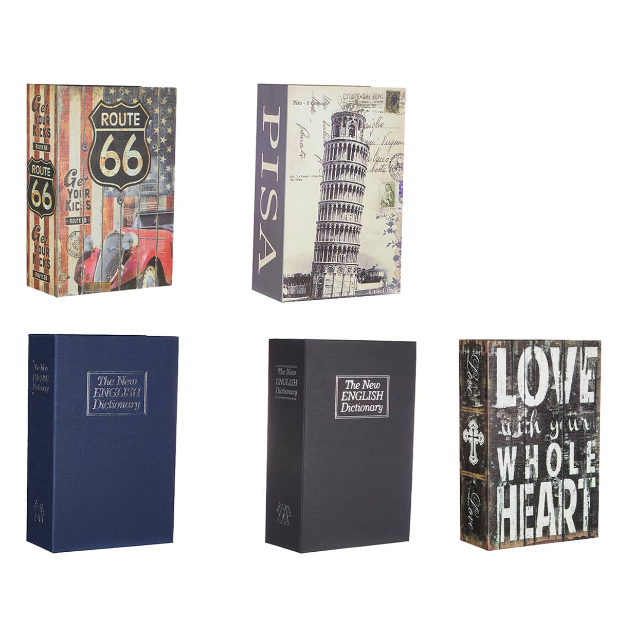Hidden Book Safe with 3-Digit Combination Lock - Leaning Tower of Pisa Design - view 3
