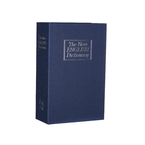Hidden Book Safe with 3-Digit Combination Lock - Navy Blue Dictionary Cover