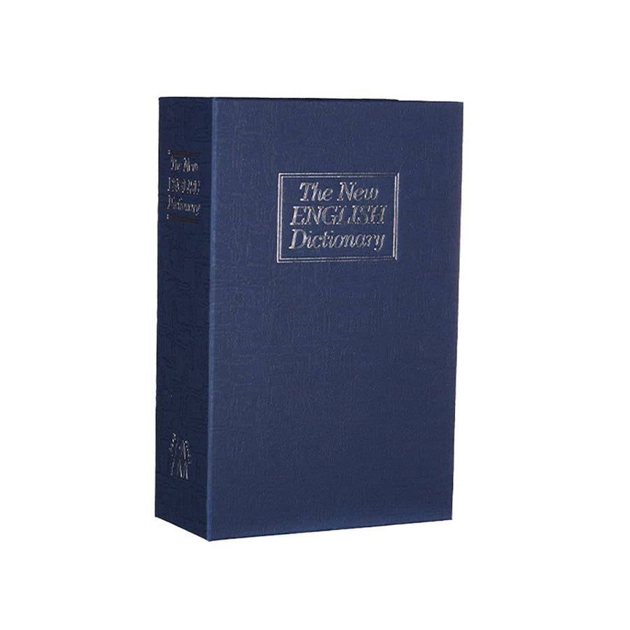 Hidden Book Safe with 3-Digit Combination Lock - Navy Blue Dictionary Cover