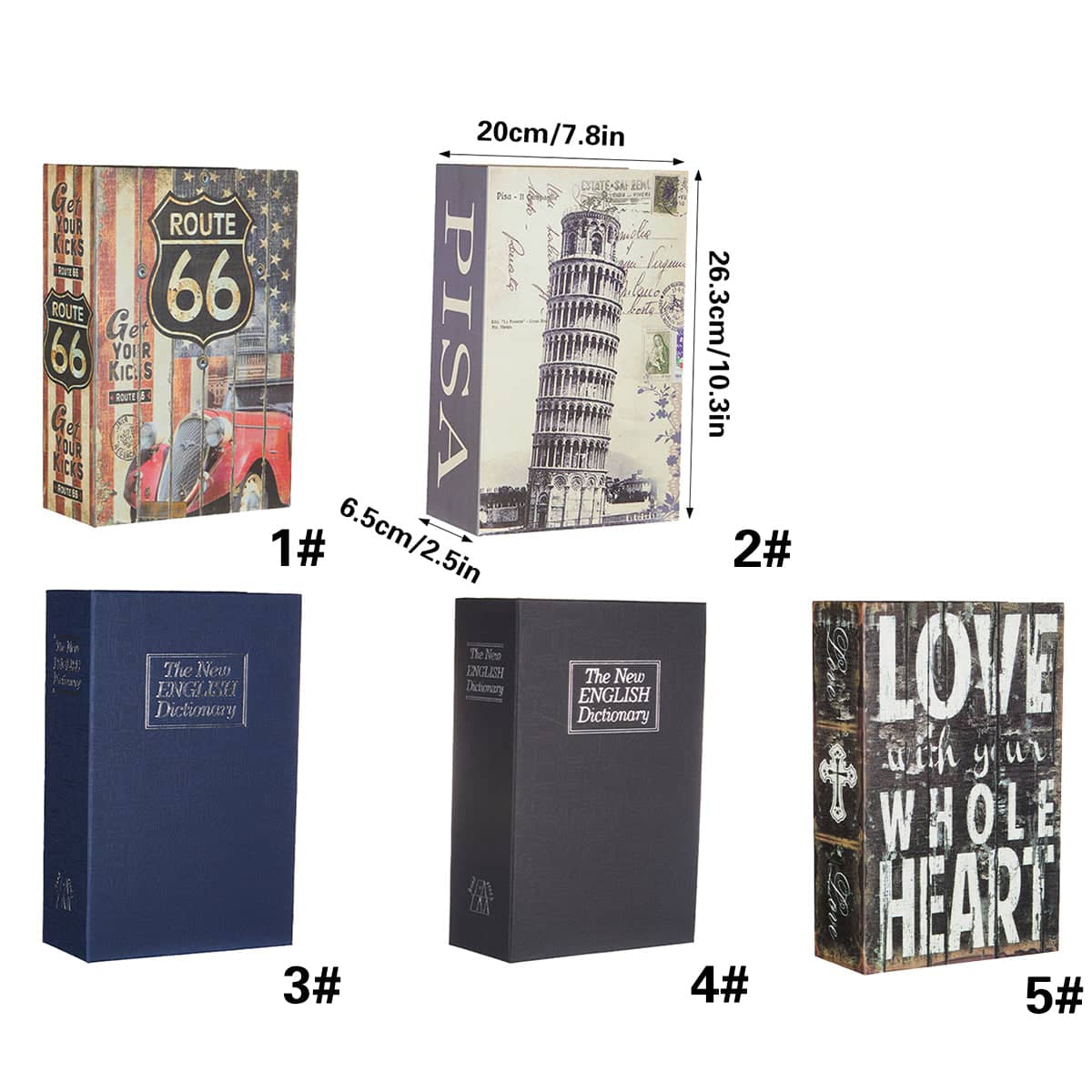Hidden Book Safe with 3-Digit Combination Lock - Navy Blue Dictionary Cover - view 4