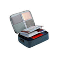 High Capacity Document Storage Bag, 3 Layers with Lock - Navy Blue