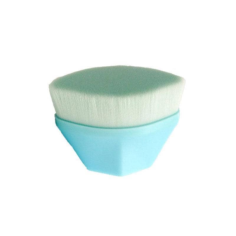 High-Density Seamless Foundation Brush - Light Blue Handle, Pale Bristles