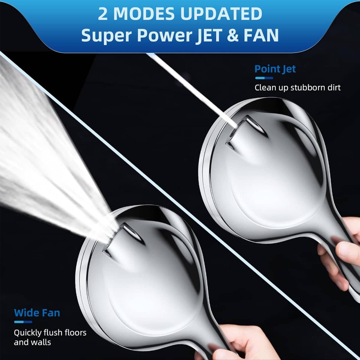 High Pressure Handheld Shower Head, Multi Function Chrome - Standard - view 5