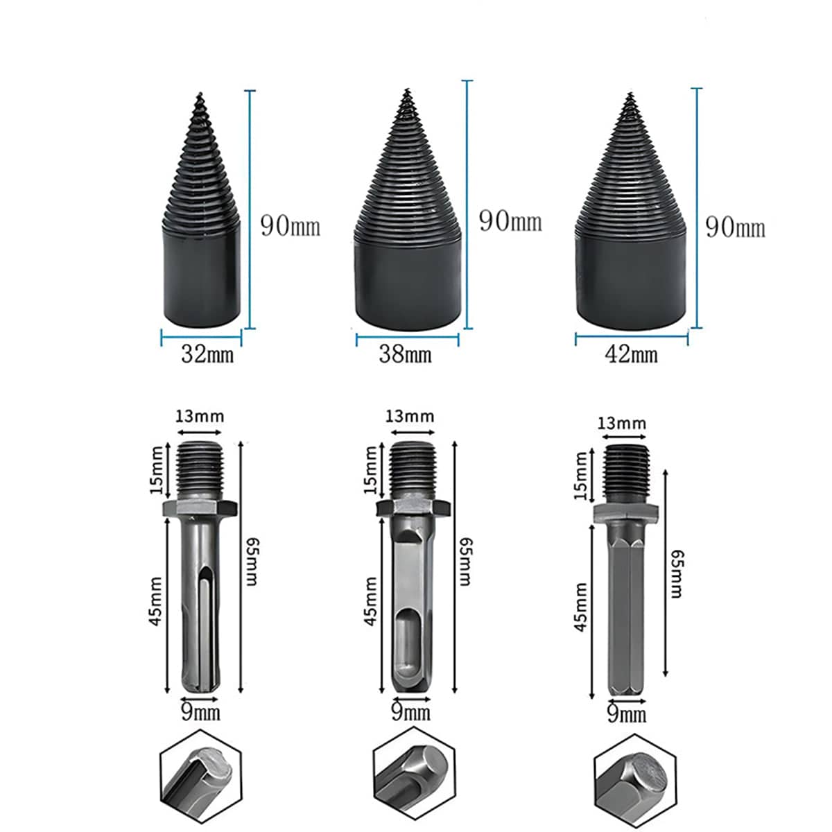 High Speed Steel Firewood Splitting Drill Bit - 42 mm - view 3