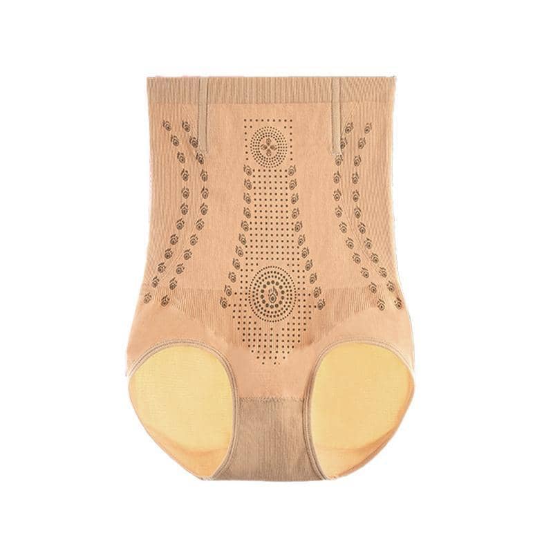 High Waist Tummy Control Shapewear Bodysuit - Beige, Size L, Waist 26 cm