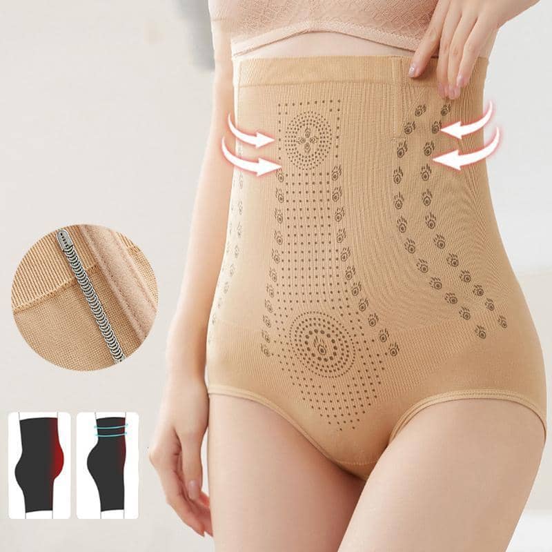 High Waist Tummy Control Shapewear Bodysuit - Beige, Size L, Waist 26 cm - view 4