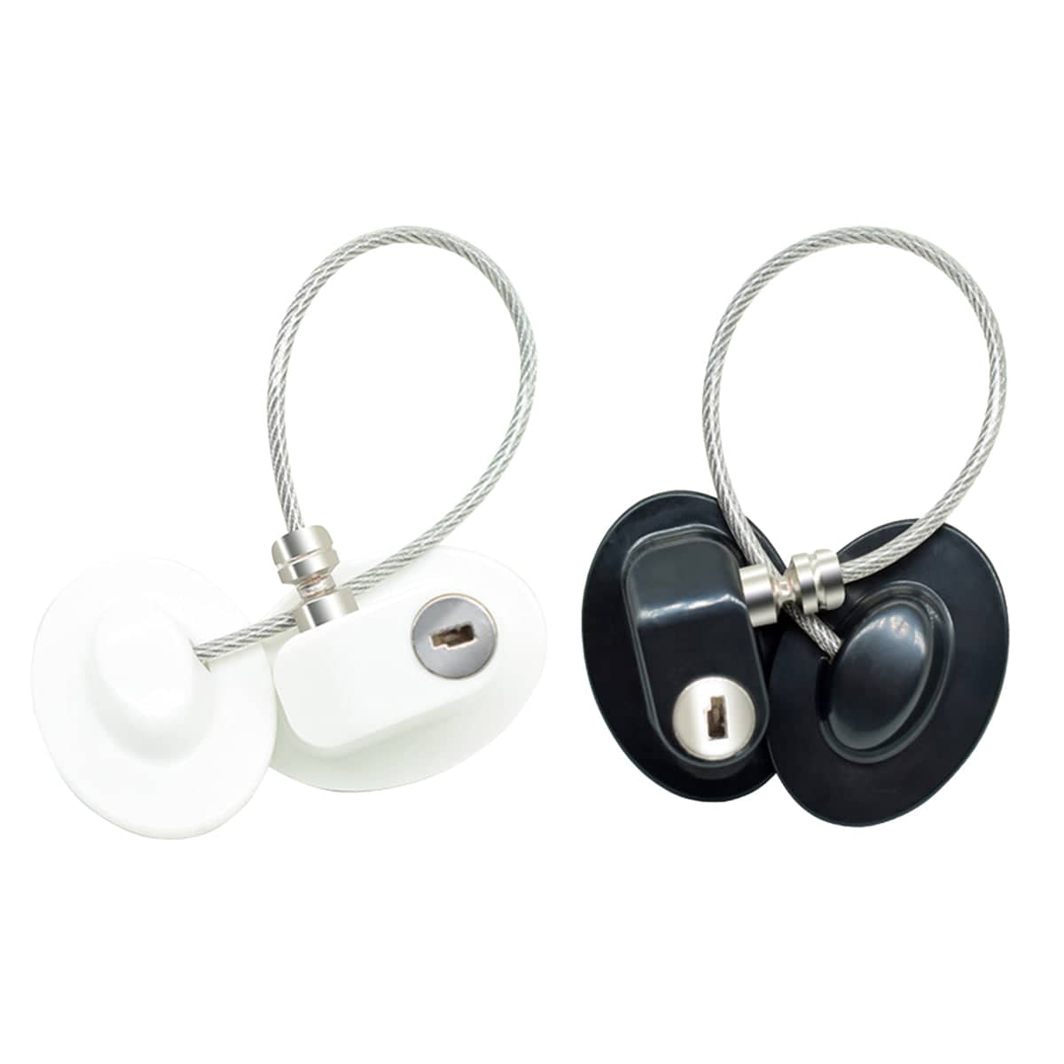 Hole-Free Child Safety Cable Lock for Fridge, Cabinet and Window - White - view 3