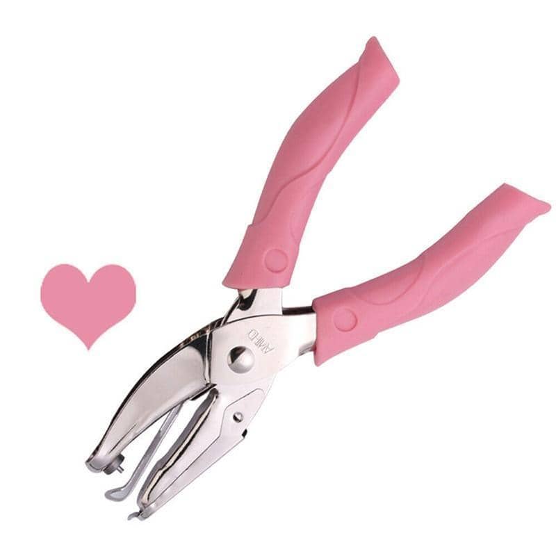 Hole Punch Pliers for Paper, Pink and Silver - 5.5 mm Heart