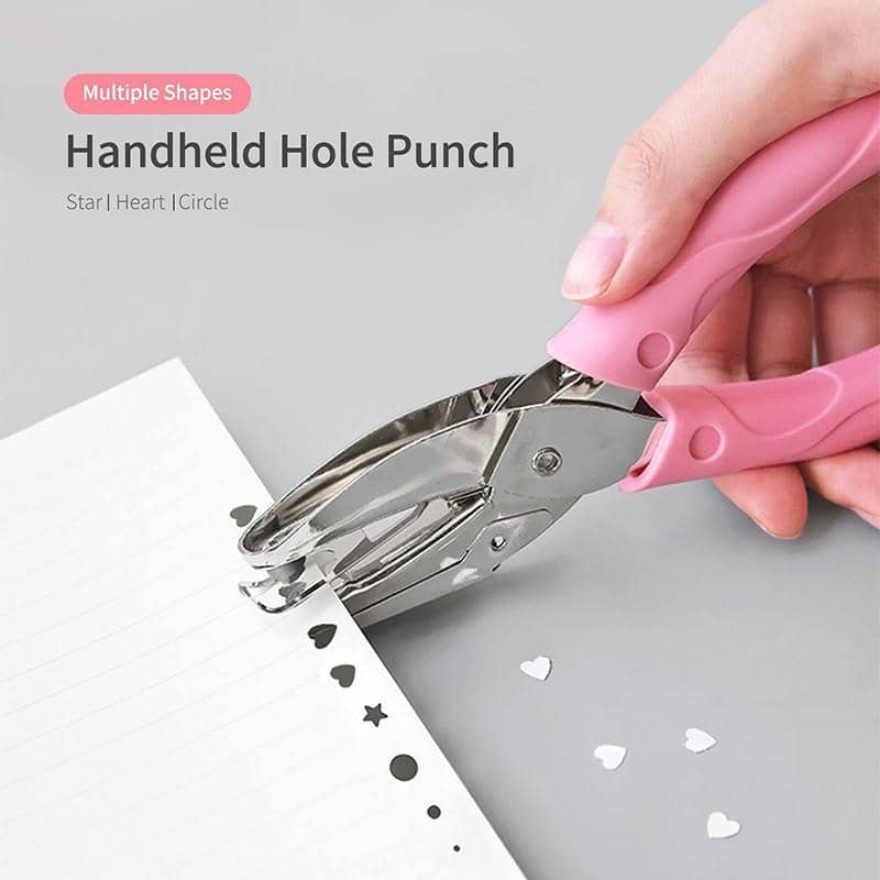 Hole Punch Pliers for Paper, Pink and Silver - 5.5 mm Heart - view 4