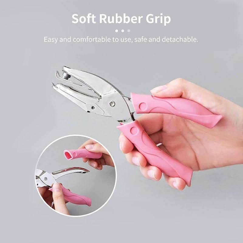 Hole Punch Pliers for Paper, Pink and Silver - 5 mm Star - view 5